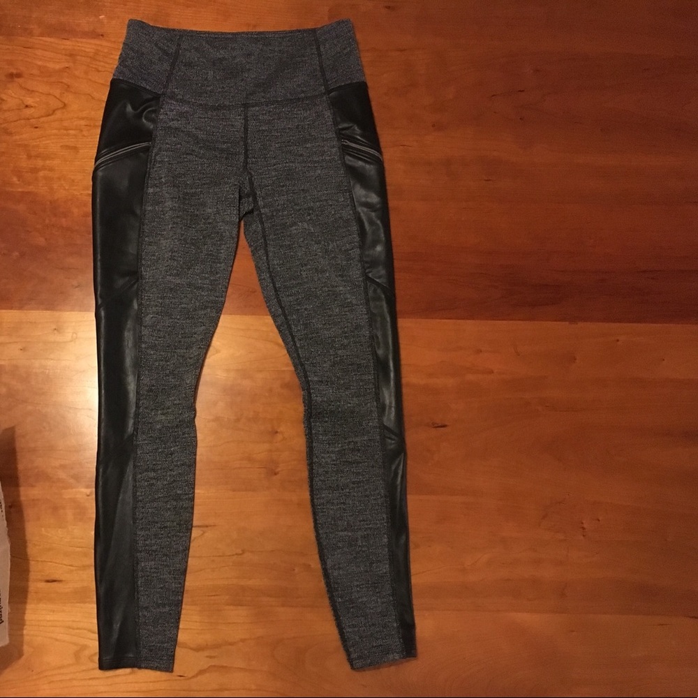 Athleta faux leather yogawear pants